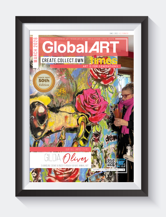 Global Art Times 50th Edition, March 2026 featuring Gilda Oliver - Contemporary artist from United States, on Cover