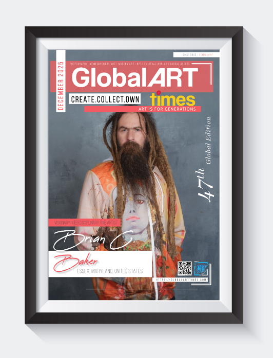 Global Art Times December 2025 Edition featuring Brian C. Baker - an visionary interdisciplinary fine artist from Essex, Maryland, United States, on cover