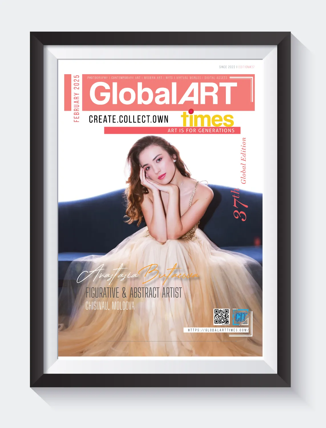 Global Art Times February 2025 Edition featuring Anastasia Butacova from Moldova on cover
