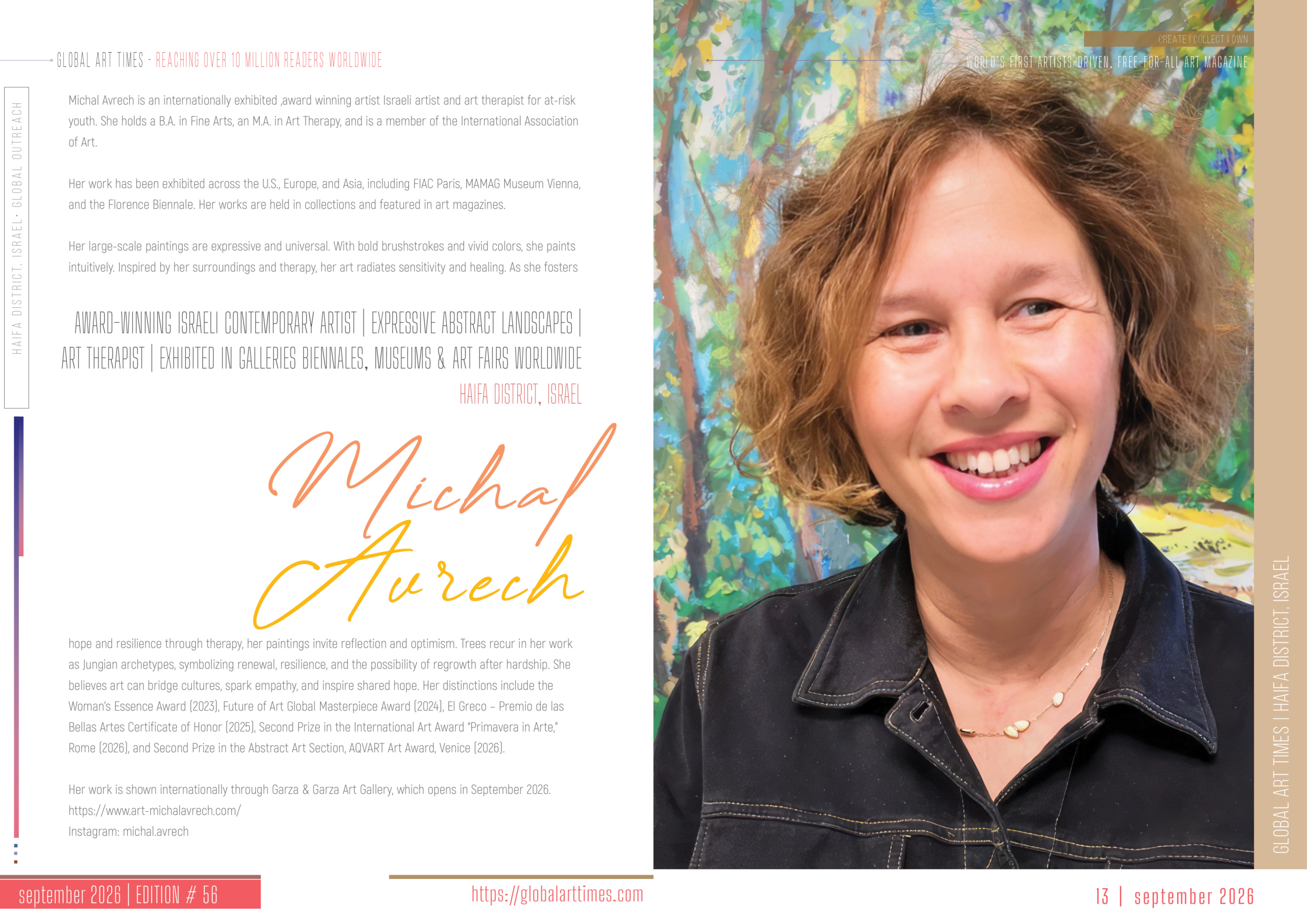 Michal Avrech - Award-Winning Israeli Contemporary Artist | Expressive Abstract Landscapes | Art Therapist | Exhibited in galleries Biennales, Museums & Art Fairs Worldwide Haifa District, Israel